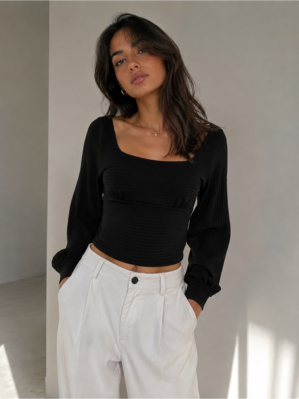 band of the free NWT Elegant Black Women's Top - small